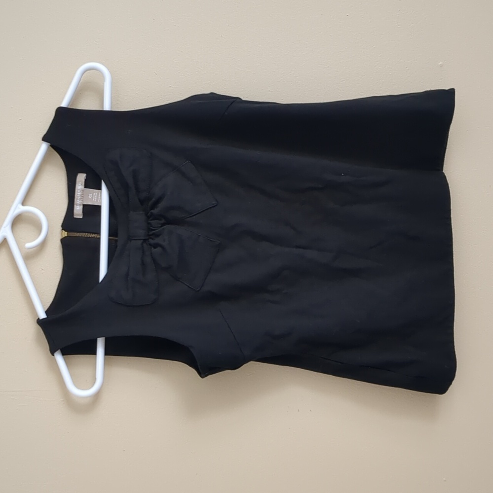 XS Black Banana Republic Bow Top Shirt Gold Zipper in Back
